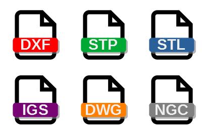 Various file types used in the CNC process